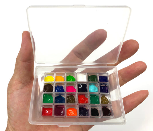24 couleurs dans une boîte en plastique